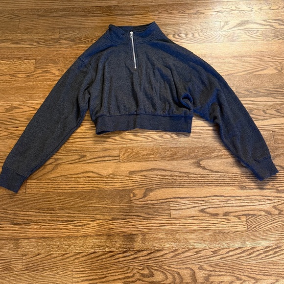 Katie J NYC Girls Charcoal Zippered Top Size Large - Picture 1 of 4
